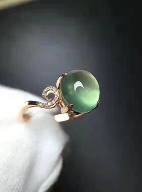 葡萄石戒指银镶嵌简约大气时尚戒