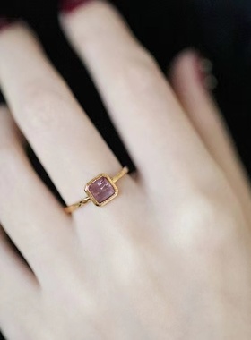 怀旧美物浅紫水晶个性时尚戒指女