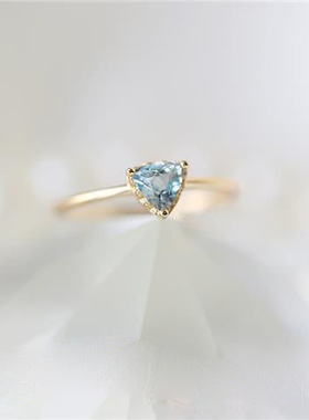轻奢天空蓝时尚气质百搭小众戒指