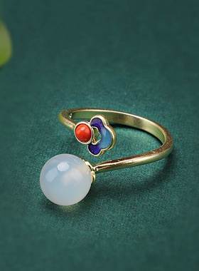 S925纯银古法金镶和田玉复古中国