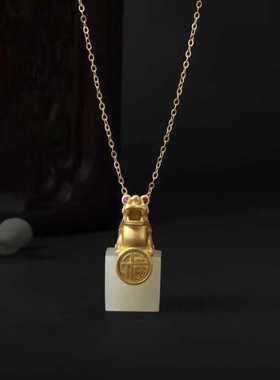 印章男女款新中式国风吊坠项链