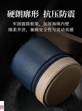 适配原厂积优手表TC皮单表位圆筒表盒旅行便携家用收藏手表收纳盒