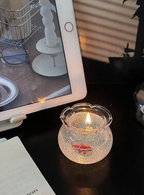 香薰蜡烛卧室伴手礼小众泡泡鱼迷你鱼缸香氛蜡烛猫咪伴侣
