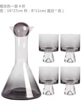 轻奢现代样板房酒柜橱柜玻璃酒具套装客厅茶几桌面醒酒器饰品摆设