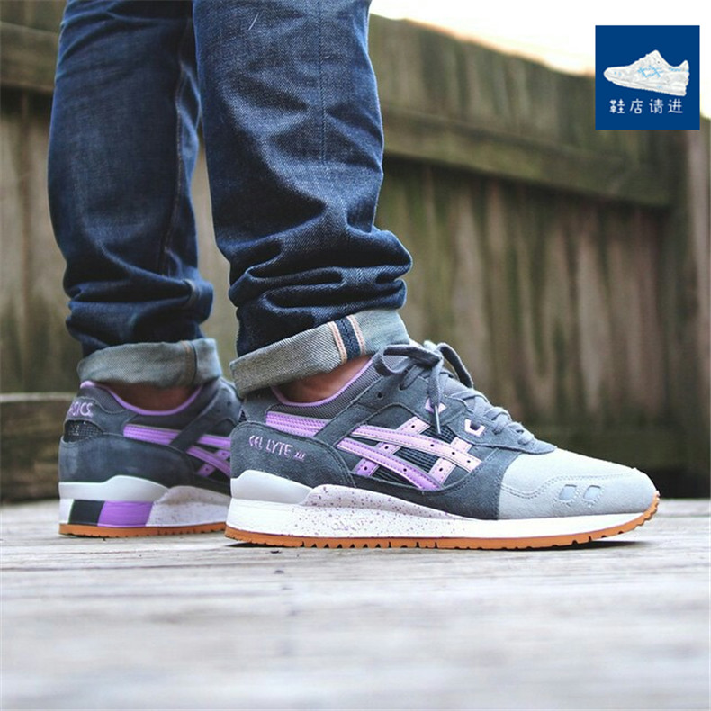 亚瑟士/Asics Gel Lyte III H572L-1635 紫丁香 复古休闲慢跑鞋 - 图0