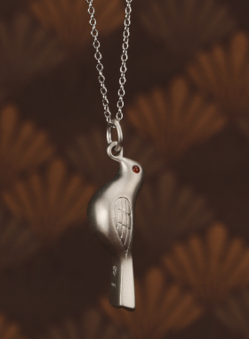925纯银鸽子安全哨子项链送女生朋友生日礼物