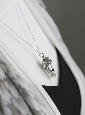 纯银老虎哨子吊坠项链少年派的奇幻漂流生日礼物送自己朋友励志