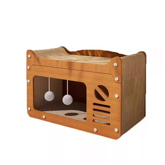 Cat scratching board, cat nest, integrated corrugated paper TV, claw grinding, sleep relief, scratch-resistant, wear-resistant, not easy to shed, large space