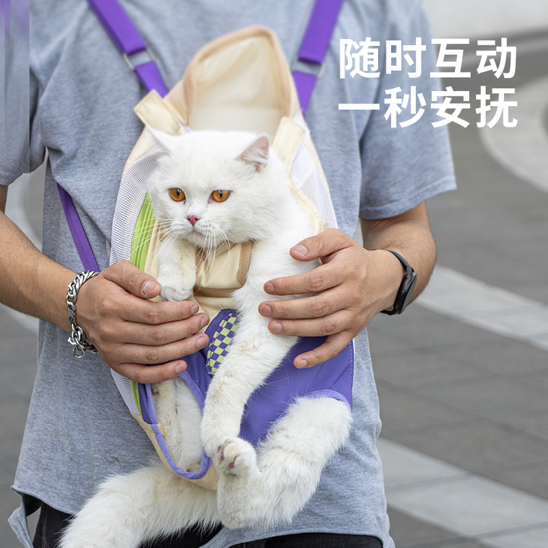 猫包外出便携猫咪背带胸前包狗狗背猫兜遛抱猫袋神器宠物双肩背包-图2