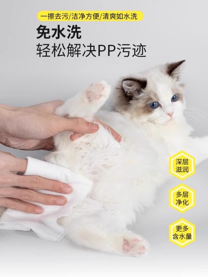 Pet wipes no-rinse care bath deodorization