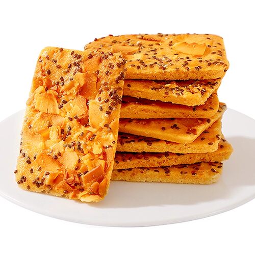 【品质推荐】奇亚籽红枣山药椰子脆薄酥饼干休闲零食特产独立包装 - 图3