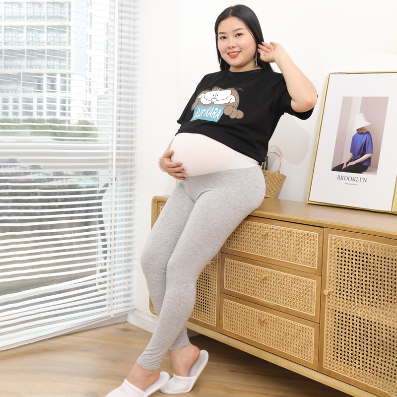 歌妮朵旗舰店大码200斤孕妇打底裤夏季薄款无缝托腹外穿孕妇裤九分裤裤子夏装0