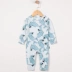 TinyP People Blue Dolphin Baby One Piece Mùa xuân và Mùa thu Cotton dài tay Hare Phong cách Bắc Âu - Áo liền quần