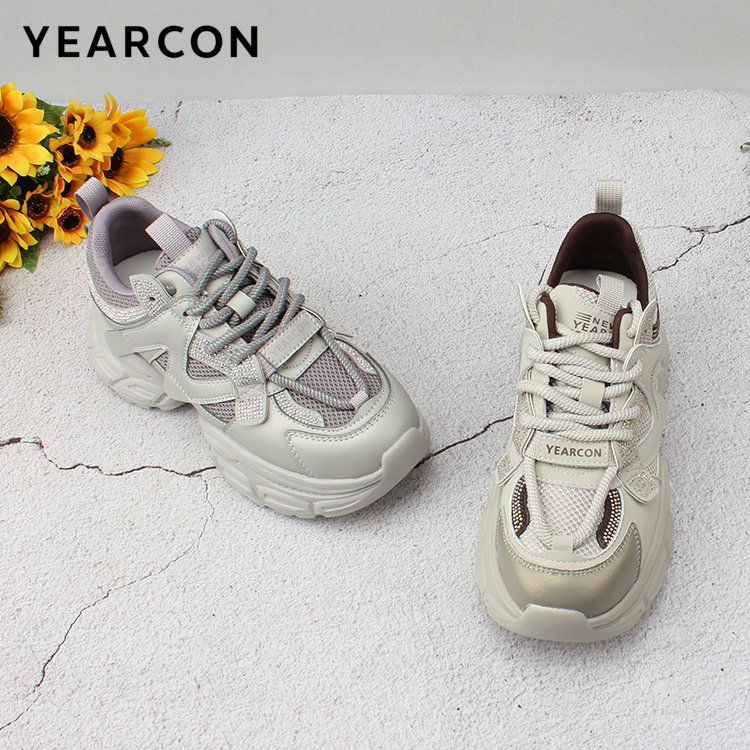 意尔康老爹鞋女2025秋季新款时尚百搭厚底增高休闲运动鞋ZD48877U - 图3