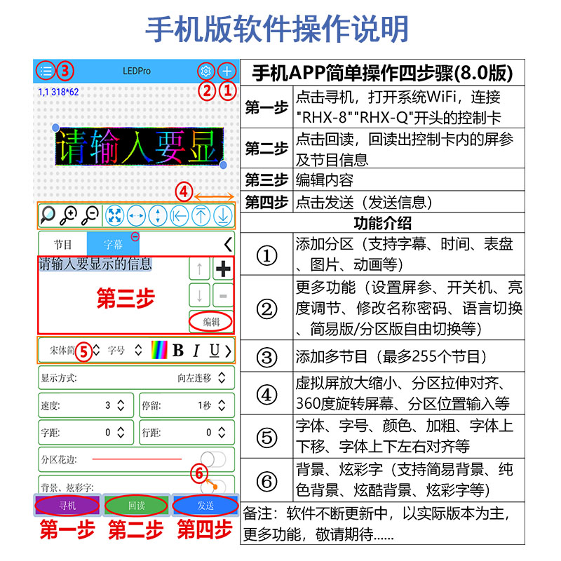 条U1手机WIFI0门头控制器色W24控制卡瑞合信128LED显示屏屏单无线 - 图0