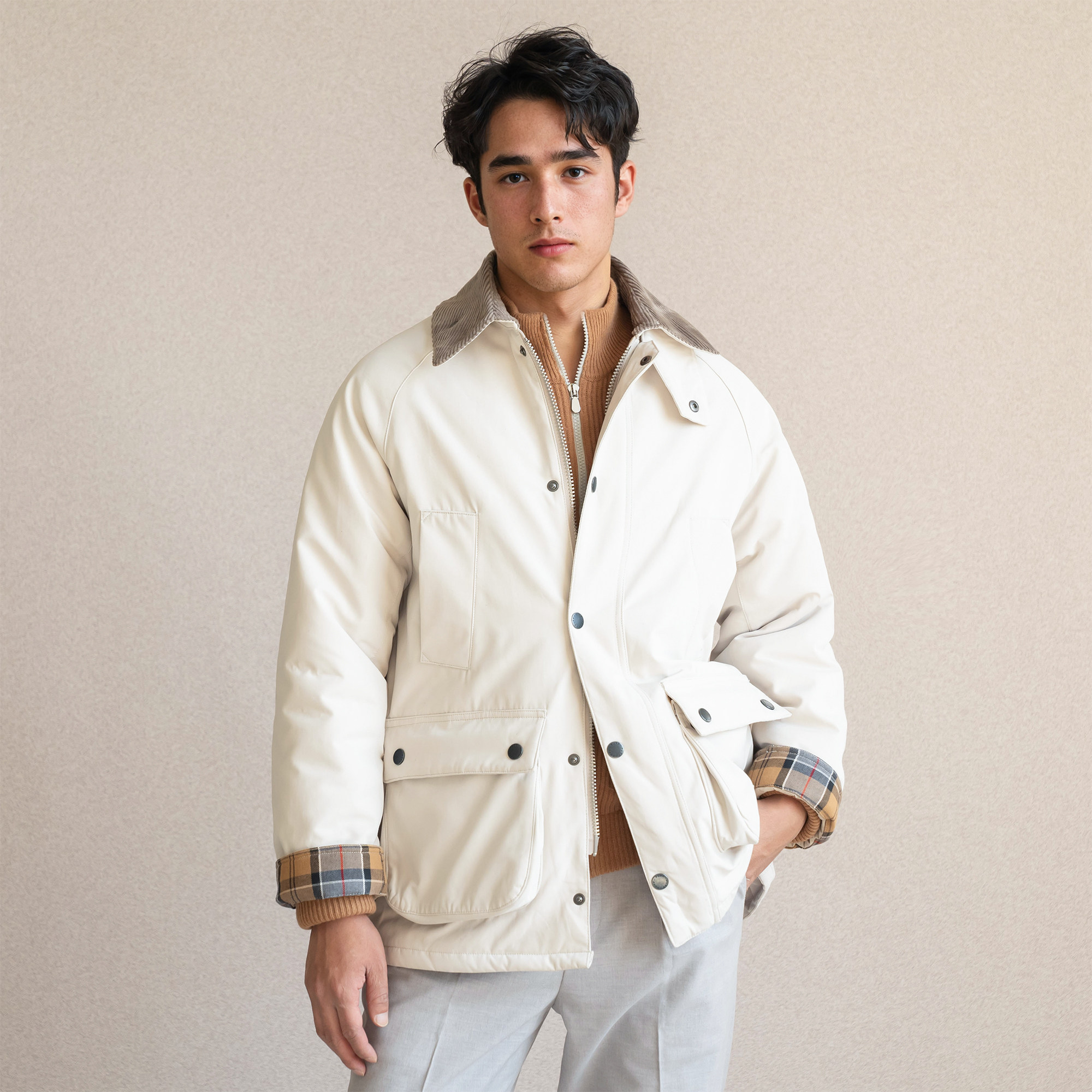 PUPP秋冬季男士猎装保暖复古巴恩风灯芯绒翻领夹克棉服外套风衣,淘宝优惠券,粉丝福利购,淘宝优惠卷