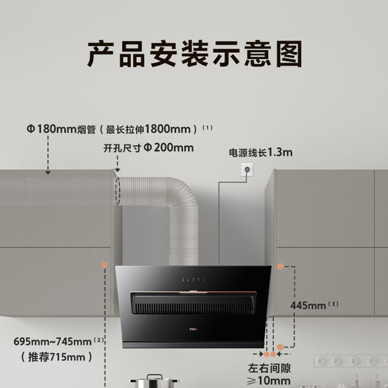 万家乐AJ1侧吸式抽油烟机壁挂吸油烟机厨房脱排家用AL031/DAJ3-图1