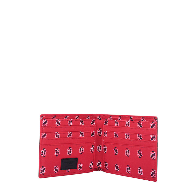 ysl /圣罗兰男包黑色牛皮短款钱包 怀轩钱包