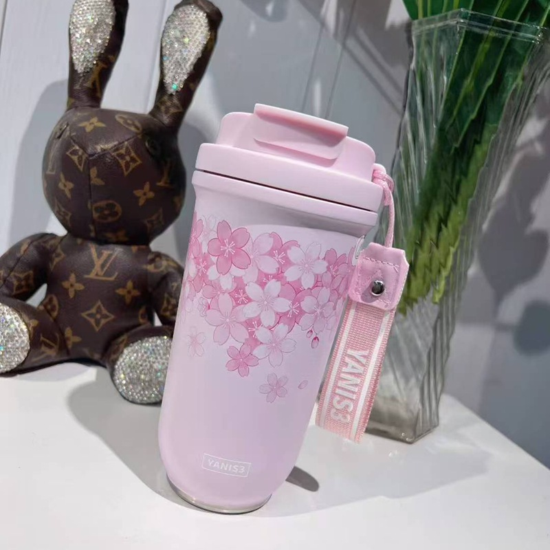 yanis3吸管保温杯女生颜值车载水杯大容量便携提手杯子生日礼物 - 图2