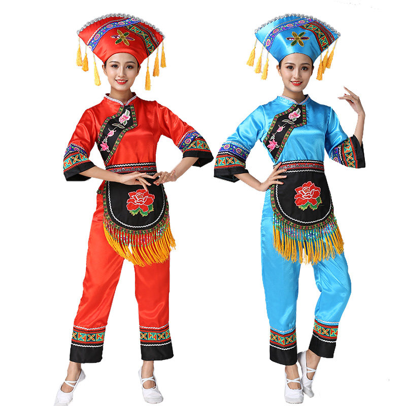 新款壮族三月三表演服装广西演出女 莎朵韵民族服装/舞台装