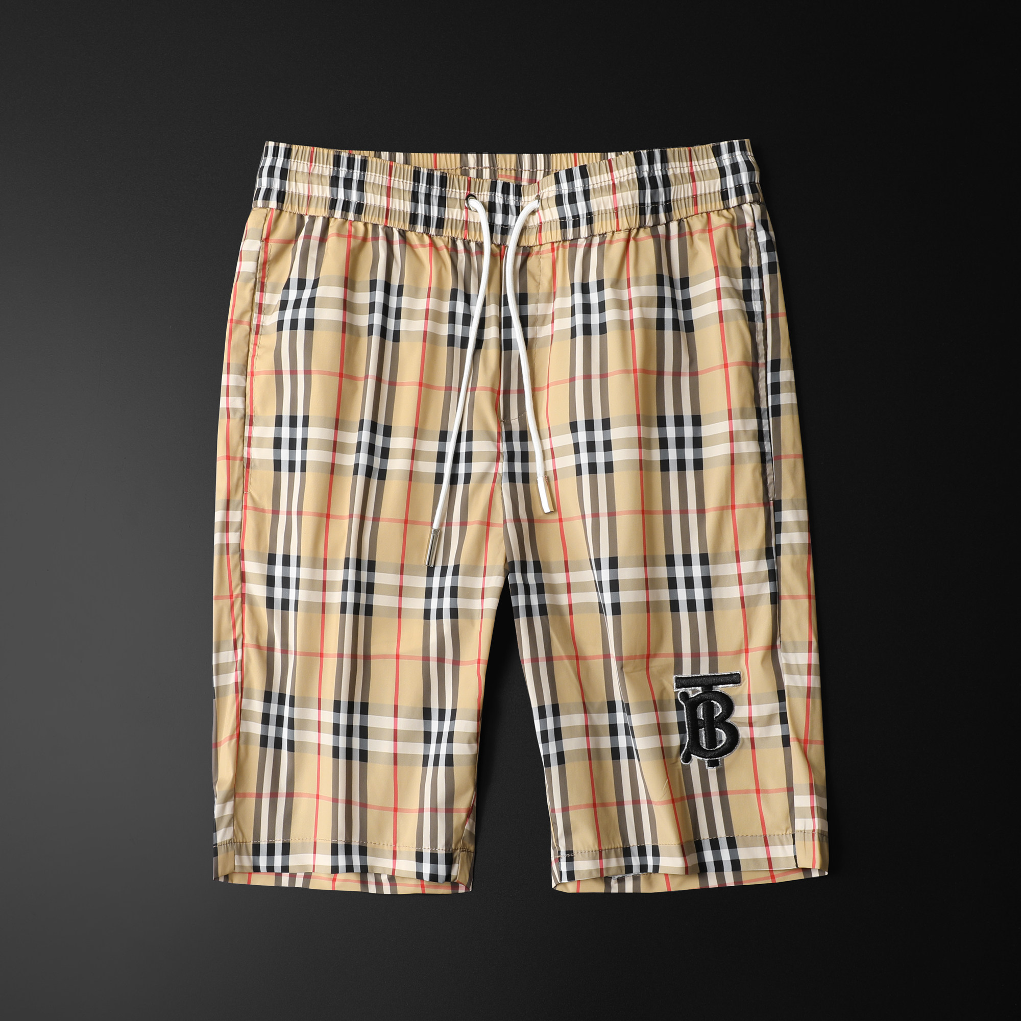 巴宝莉纯色经典格子短裤沙滩裤子 柏博轻奢男装休闲裤