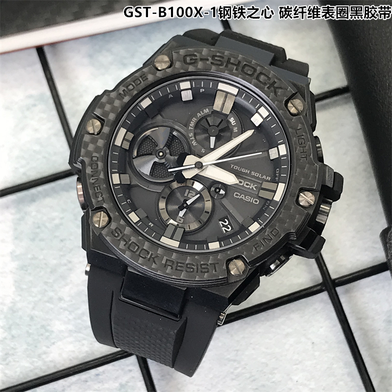 卡西欧GST100 GSHOCK40周年限定钢铁之心光能蓝牙手表男 GST-B100-图1