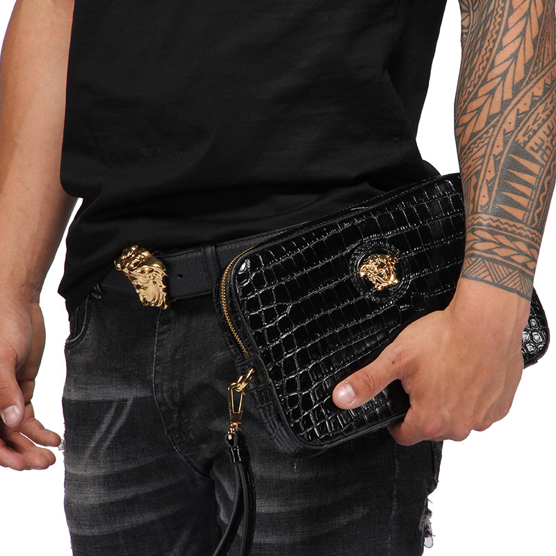 versace /范思哲新款黑色男手拿包 KeanGlobal海外男士包袋