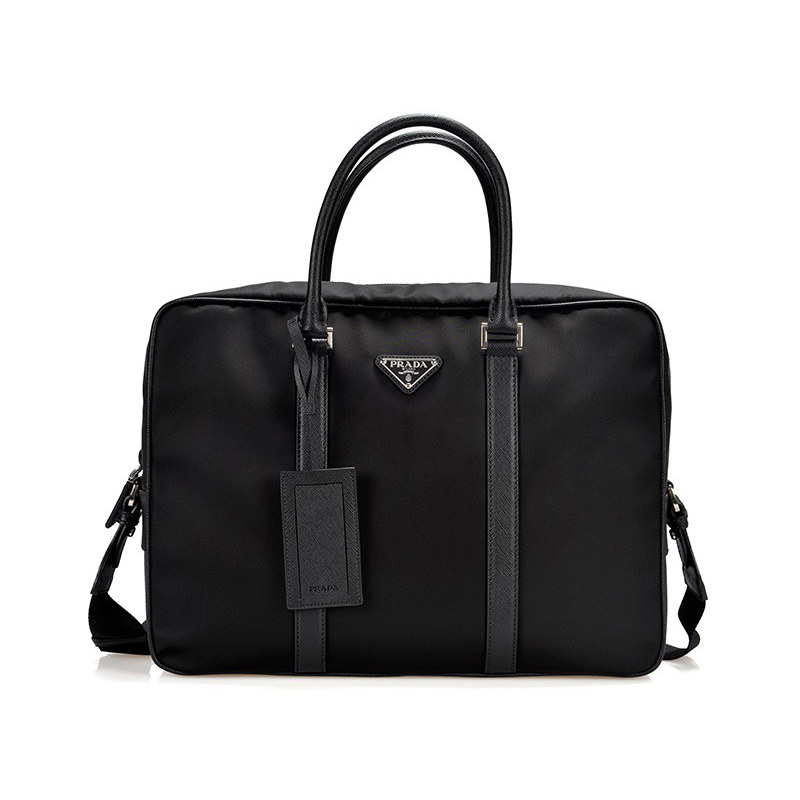 prada /普拉达男士黑色尼龙公文包 KeanGlobal海外男士包袋