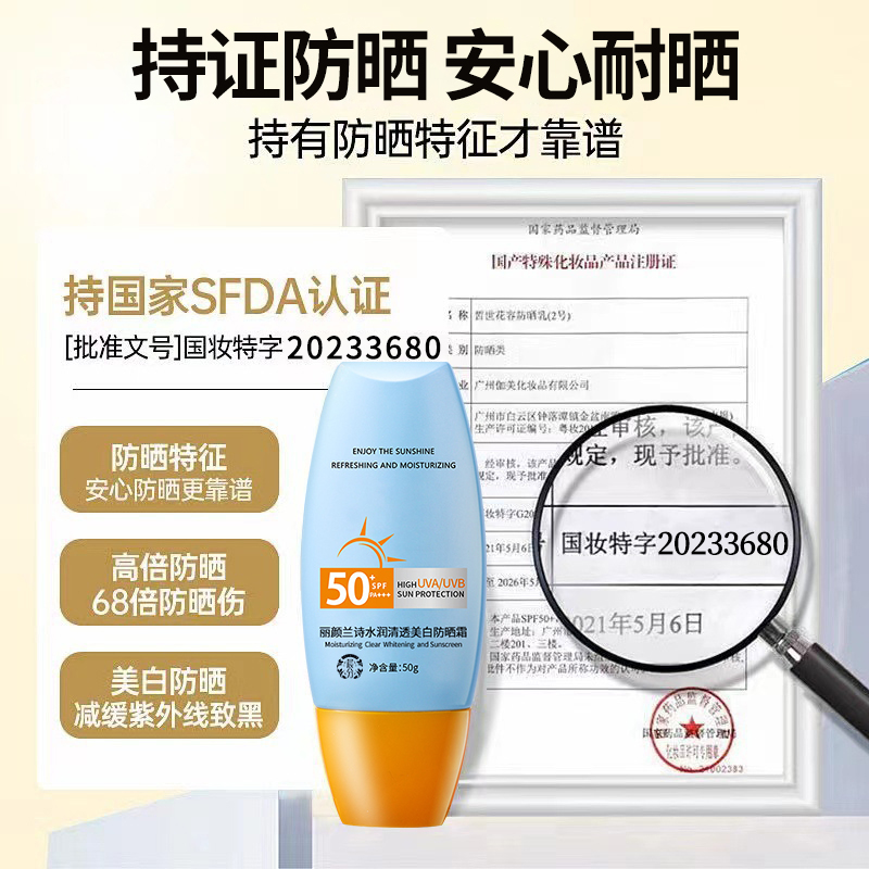 防晒霜乳SPF50+面部全身防紫外线防晒黑夏季出行常备防晒隔离霜 - 图1