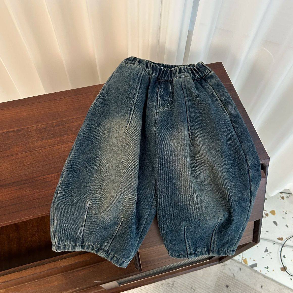 冬天2025儿童裤子宽松加绒牛仔裤洋气新款韩版男童宝宝一体绒长裤,淘宝优惠券,粉丝福利购,淘宝优惠卷