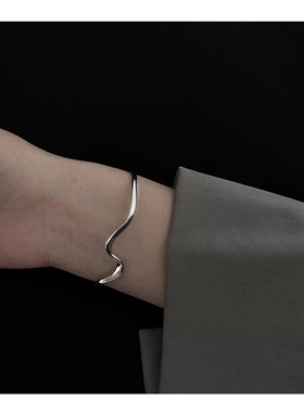 纯银手环小众轻奢莫比乌斯银手镯
