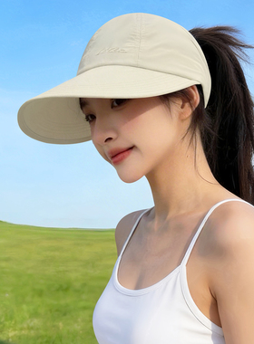夏天防晒大檐空顶显脸小遮阳帽女