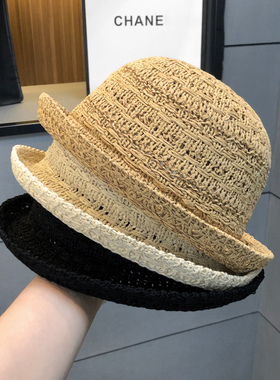 夏季镂空透气礼帽短檐渔夫帽