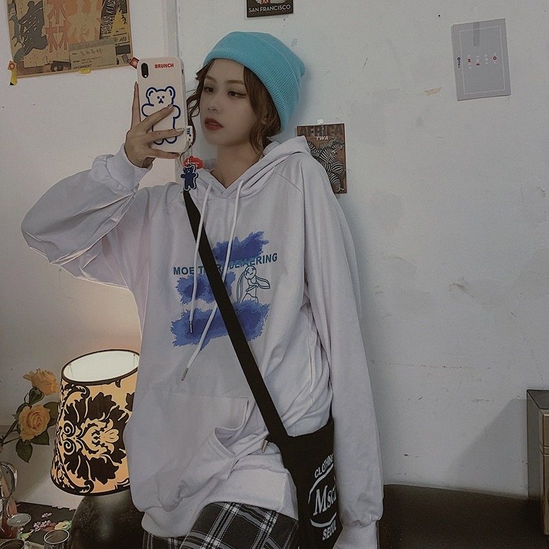 萧莲定制高街春秋连帽宽松新款卫衣 萧莲卫衣/绒衫