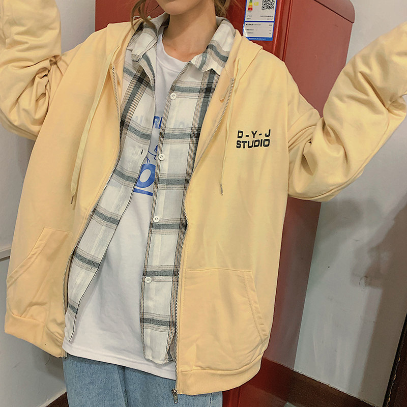 设计感小众奶油杏色定制潮新款开衫 萧莲卫衣/绒衫