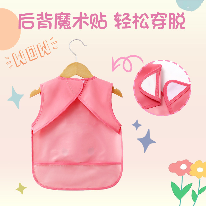 Summer children's eating bibs baby bibs fully waterproof and anti-dirty aprons for boys and girls sleeveless baby reverse wear protective clothing