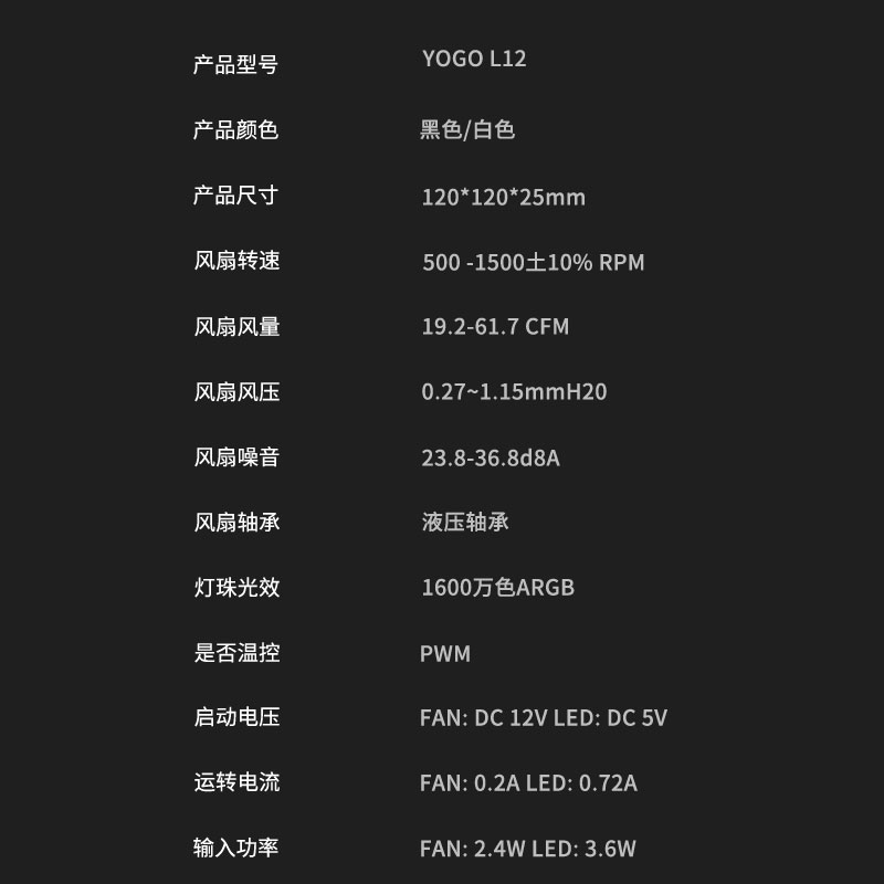 爱国者YOGO L12积木风扇机箱电脑散热12V神光同步ARGB12cm超静音 - 图3