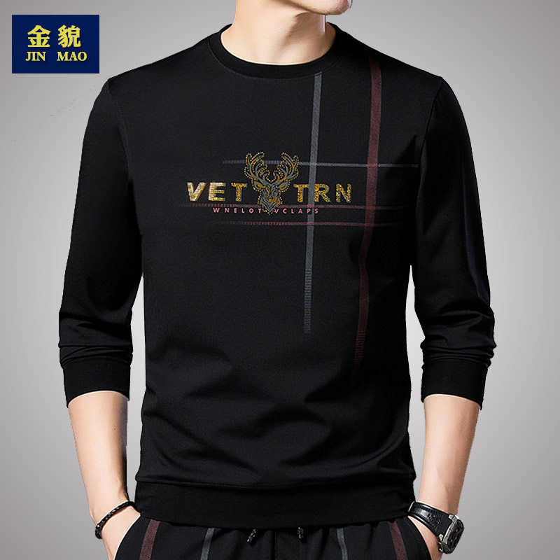 2021新款长袖t恤男士加绒休闲卫衣 金貌T恤