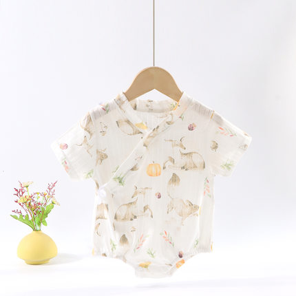 2026新生儿包屁衣短袖薄款爬婴儿连体衣纯棉夏季男女宝宝三角哈衣