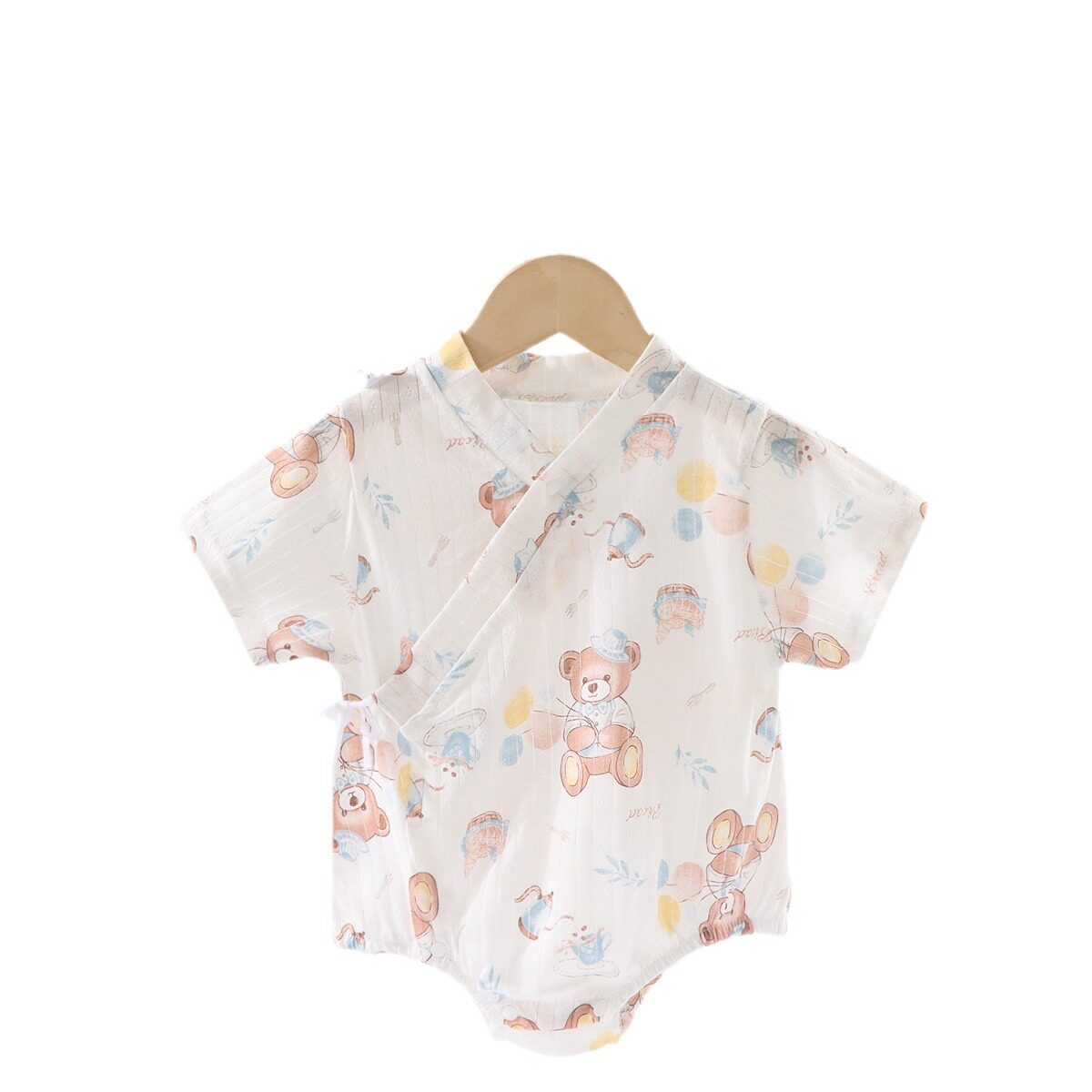 纯棉夏季新生儿短袖包屁衣三角连体哈衣