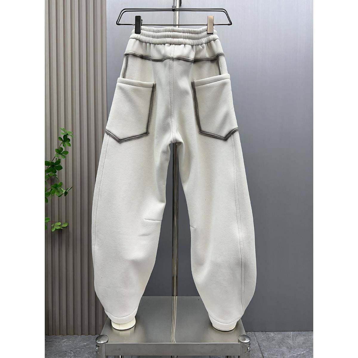 MAROLIO~彰显时尚穿搭！韩版宽松运动裤男冬季加绒百搭条纹弯刀裤,淘宝优惠券,粉丝福利购,淘宝优惠卷