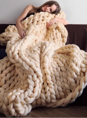 春节摄影拍照粗棒针毛毯橱窗造景