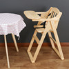 Solid wood hotel commercial foldable safety baby dining chair