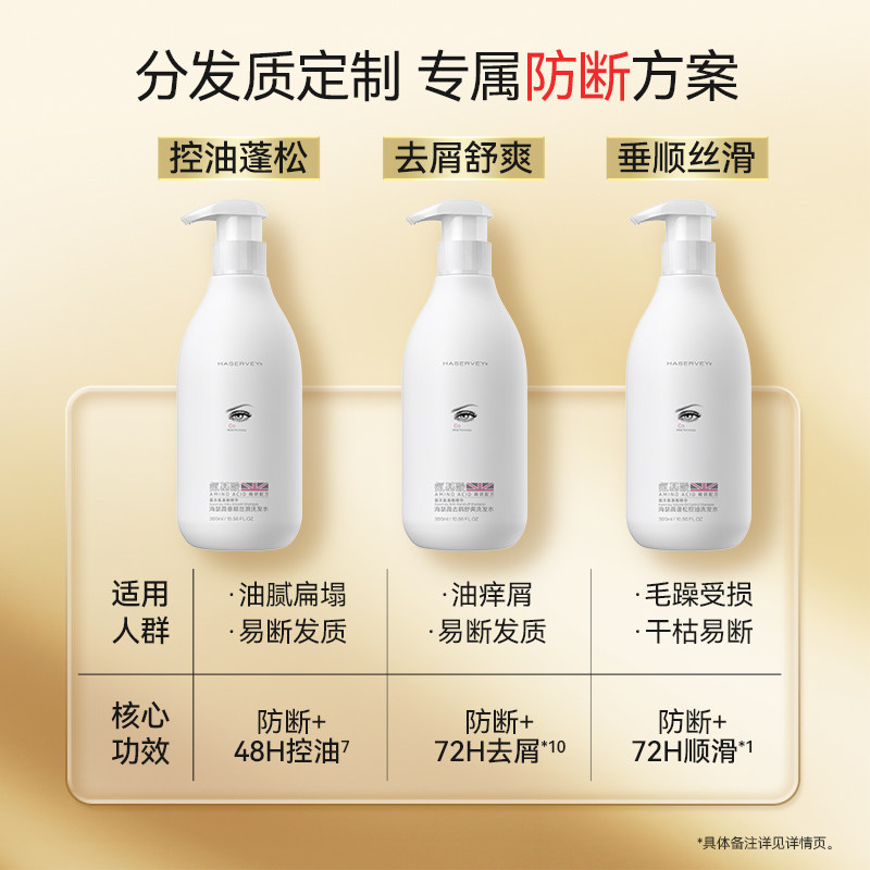海瑟薇氨基酸去屑洗发水柔顺控油蓬松洗发露男女士持久留香洗头水