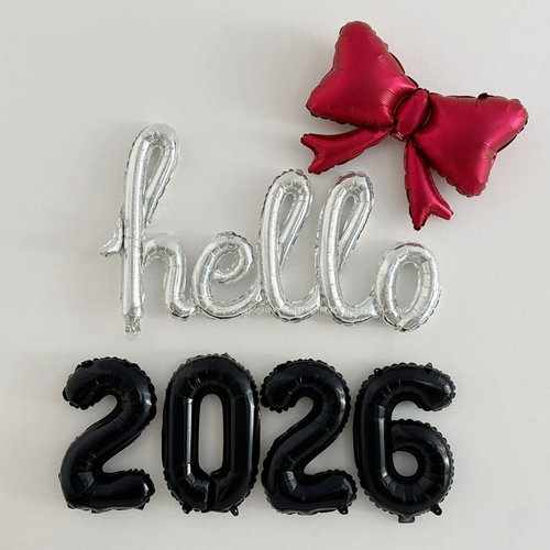hello 2026 new year新年快乐元旦跨年聚会氛围布置数字气球套装 - 图1