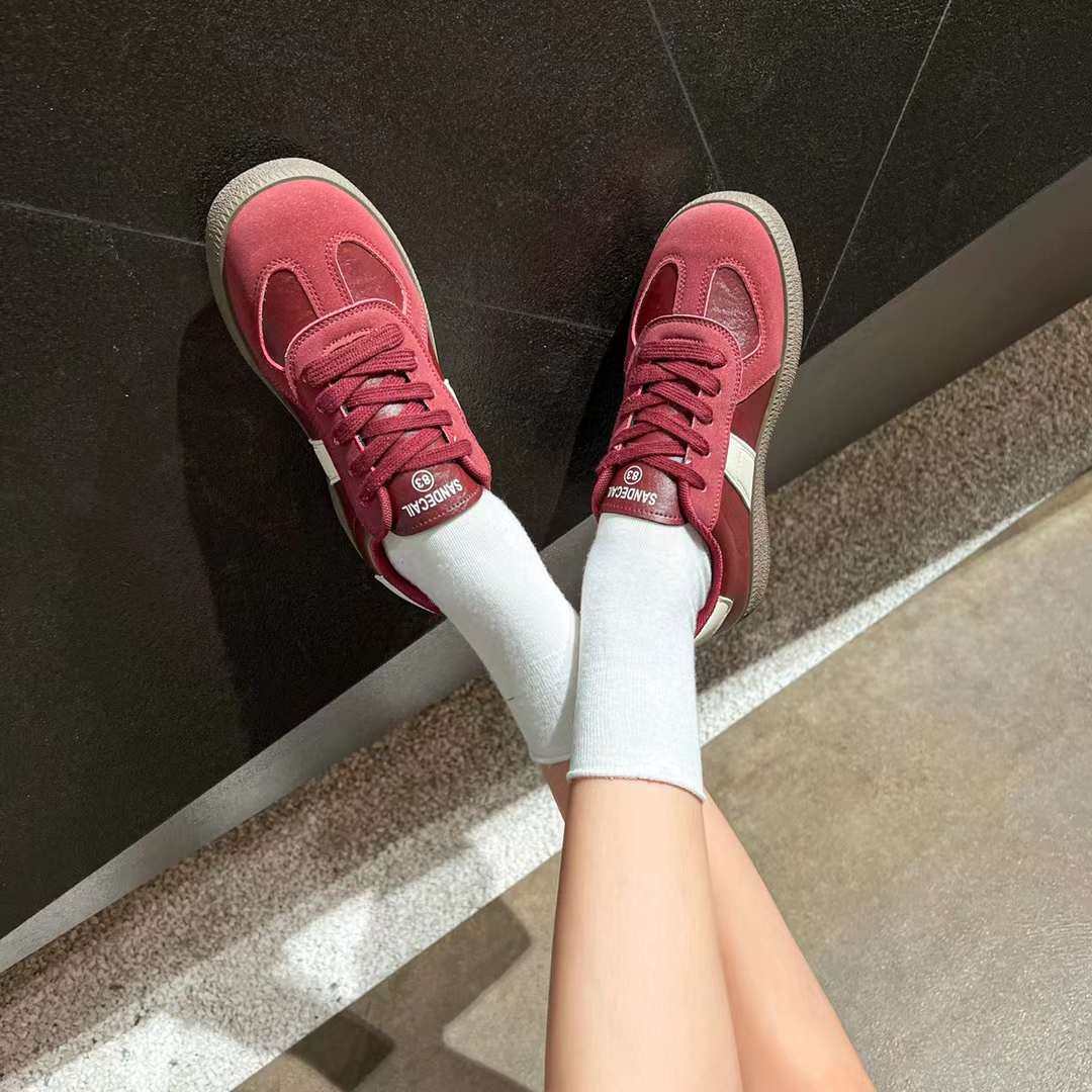 巨日软底低跟板鞋2024秋款女鞋2531318软磨砂牛皮拼色系带休闲鞋,淘宝优惠券,粉丝福利购,淘宝优惠卷