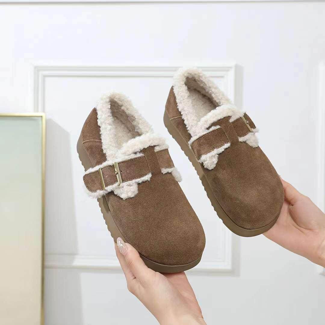 卡帝奥尼软磨砂皮羊毛口休闲棉鞋2024冬款2599028防滑软底雪地靴,淘宝优惠券,粉丝福利购,淘宝优惠卷