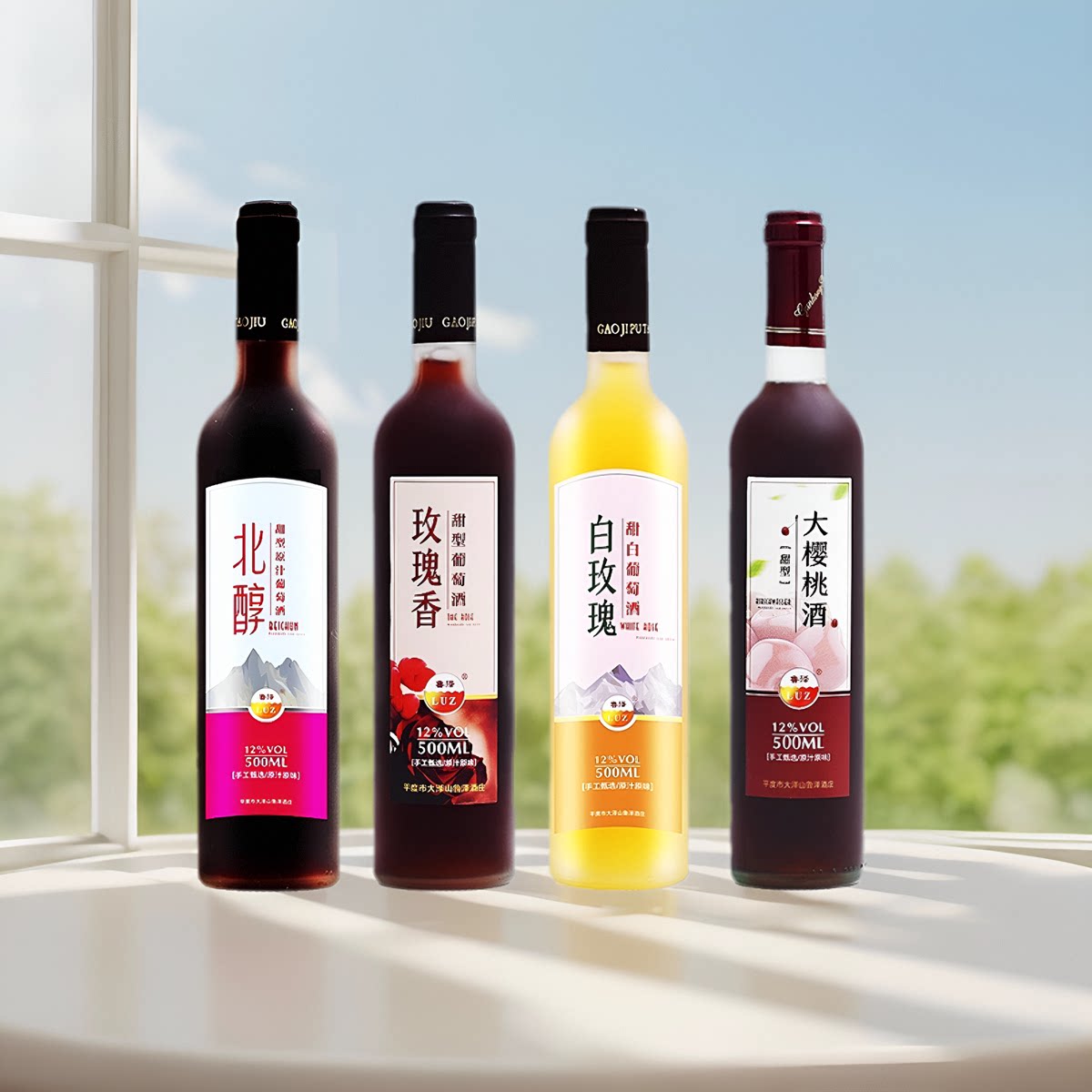野葡萄北醇甜红葡萄酒甜型干红女微醺晚安半甜葡萄酒自酿红酒甜酒