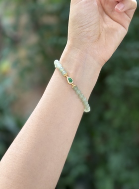 天然和田玉晴水手串女款首饰玉石珠子串珠手链女生送闺蜜礼物