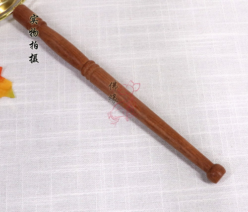 长柄新款纯铜铛子实木柄当子法器佛堂寺庙道家法事用品水陆法会 - 图3